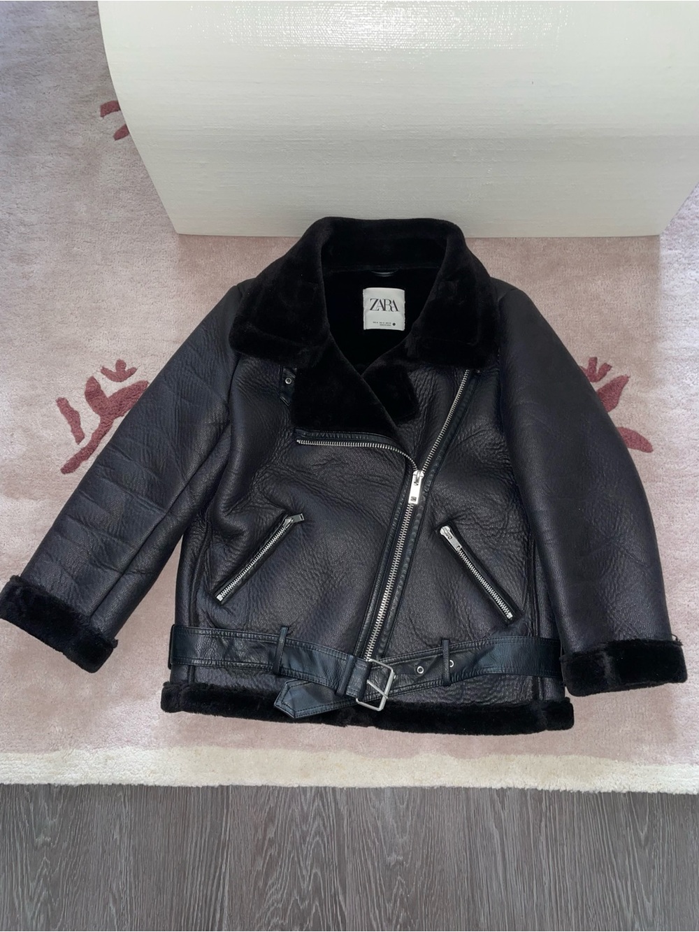 Zara Faux Leather Shearling Jacket